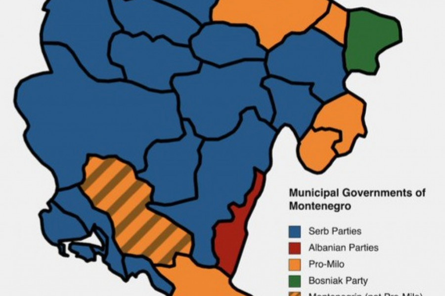 PRO MILO U PROMILIMA: Mapa Crne Gore koja posle izbora najbolje oslikava pad DPS (FOTO)